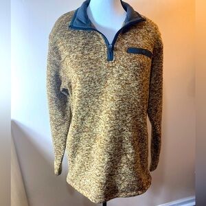 Eddie Bauer Fleece Marl Knit Pullover Sweater Brown size Small  NWT!